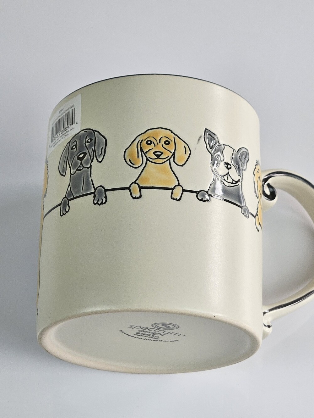 Dogs Pets Fur Babies Pattern Ceramic Mug New Yellow & Gray Dogs 20oz